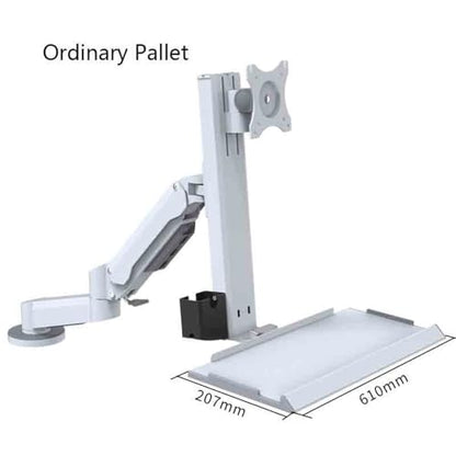 Adjustable Monitor Arm White Dual Arm Table Style Monitor Stand with A Regular Tray that Can Rotate and Support Up to 25kg for Screens