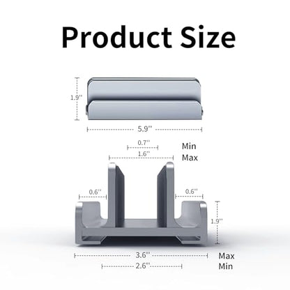 Aluminum Vertical Laptop Stand Holder for Desk Compatible with MacBook Pro, MacBook Air, Dell, HP, Lenovo, Up to 17.3 inches, Blue-Gray - color: Blue-Gray
