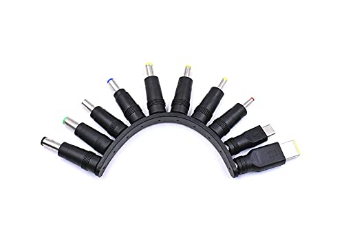 10-in-1 Universal DC Plugs Female to Male Power Supply Adapter Jack Connector Tips for Laptop