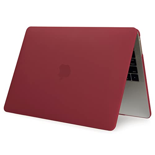 RUBAN Compatible with MacBook Pro 13 inch Case 2023, 2022, 2021-2016 M2 M1 A2338 A2289 A2159 A2251 A1989 A1708 A1706 with/Without Touch Bar, Snap On Hard Shell Case Cover (Marsala Red) - color: Marsala Red