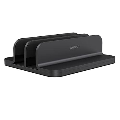 Dual Aluminum Vertical Laptop Stand Organizer, Sturdy Notebook Computer Holder Stand Compatible with New Liquid Retina XDR Apple MacBook Air/Pro/Neo, Mac mini & iPad Pro - Black - color: Black