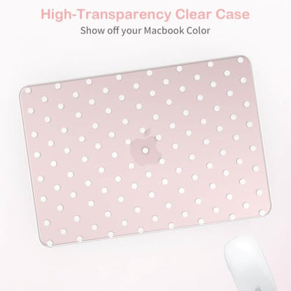 Feams for MacBook Neo 13 Inch Case 2026 A3404, Stylish Protective Clear Case Hard Shell Transparent Cover for MacBook Neo 13 Inch 2026 (A18 Pro Chip) with Keyboard Cover, Polka Dot - color: Polka Dot