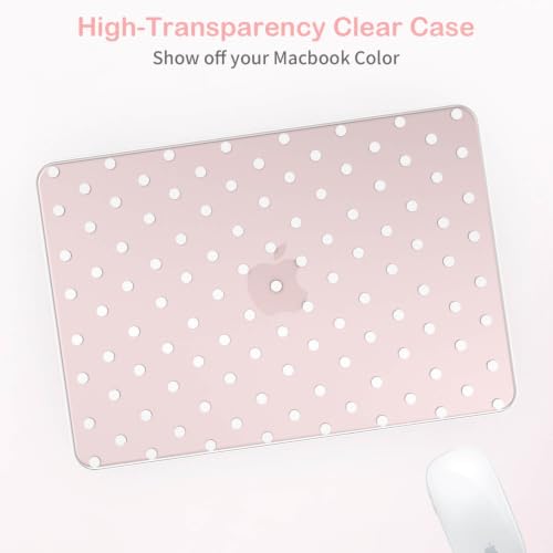 Feams for MacBook Neo 13 Inch Case 2026 A3404, Stylish Protective Clear Case Hard Shell Transparent Cover for MacBook Neo 13 Inch 2026 (A18 Pro Chip) with Keyboard Cover, Polka Dot - color: Polka Dot