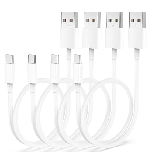 Vienceen 1.5ft USB CarPlay Cord, 18 Inch USB A to USB C Cable [4-Pack] Short Type C Charger Cord for iPhone 17/17 Air/17 Pro/16/15 and iPad Air (White) - size: 1.5FT, style: 4-Pack, USB-A to USB-C