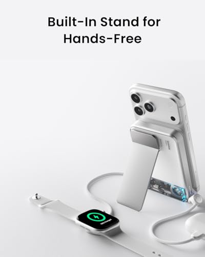 sharge for MagSafe Power Bank Qi2.2 25W 10000mAh Magnetic Portable Charger | ICEMAG 3 35W USB-C Fast Charging with Active Cooling& Built-in Cable, Transparent Design, Wireless Battery Pack - style: White