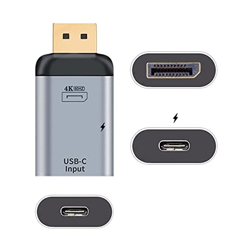 USB-C Type C Female Source to Displayport DP Sink HDTV & PD Power Adapter 4K 60hz 1080p for Phone & Laptop