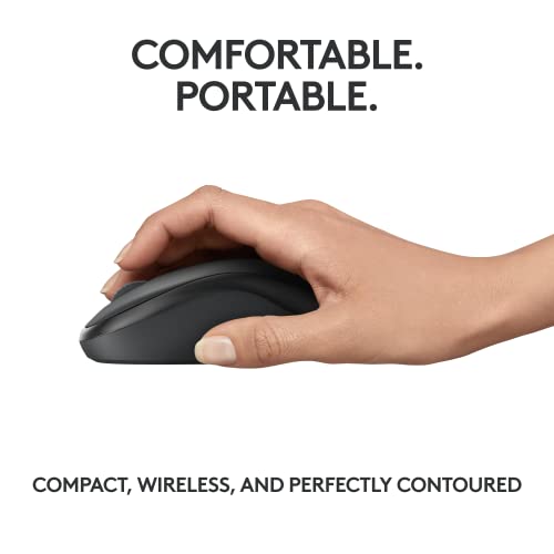 Logitech M240 Compact Silent Bluetooth Wireless Mouse - Graphite | Bluetooth connectivity, no USB receiver, quiet clicks, 3 non-customizable buttons, 18-month battery life, PC Mac compatible - color: Graphite, size: 1 Pack, style: Bluetooth