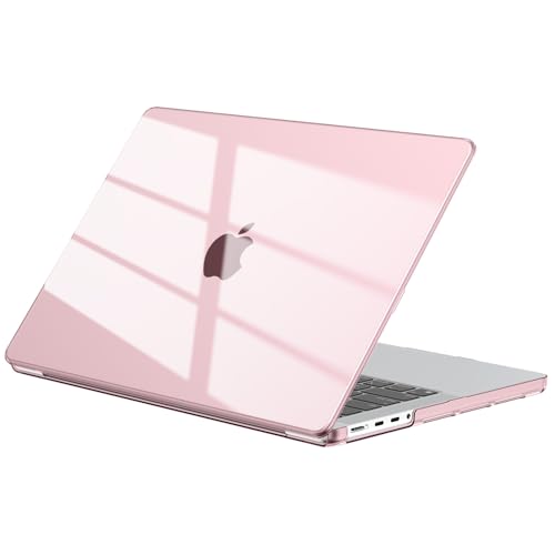 EooCoo Case for MacBook Pro 14 inch M5-M1 Pro/Max 2026-2021, Crystal Pink | Showcase Original Look & Logo, Sturdy Hard Shell Protection, Lightweight, Easy Snap-On, For Work, Study & Travel - color: Crystal Pink, size: Macbook Pro 14"