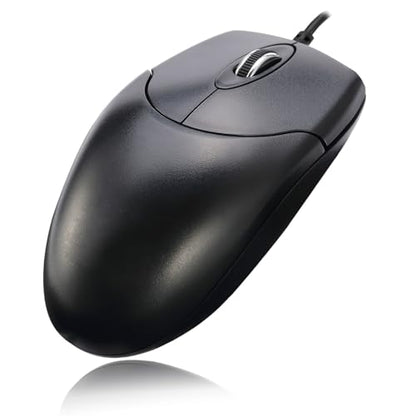 Adesso 3 Button Desktop PS/2 Optical Scroll Mouse, Black - style: PS/2