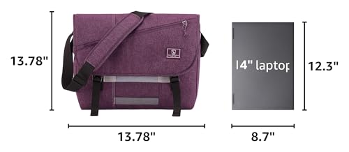 OIWAS Messenger Bag for Women, 15.6 Inch Laptop Crossbody Bags Men Casual Satchel Shoulder Bag College Travel Office Briefcase - color: Purple, size: 15.6 Inch