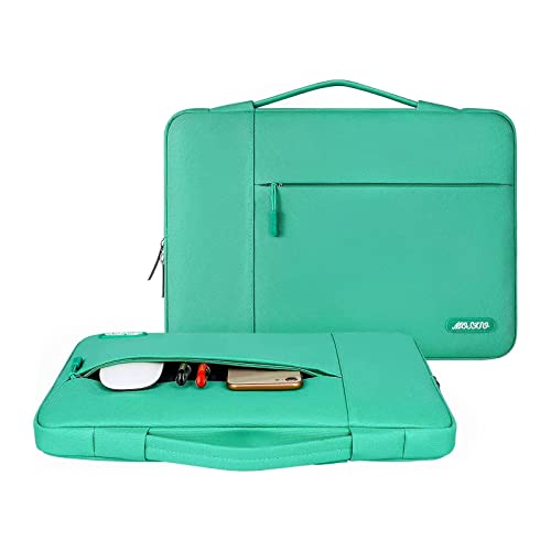 MOSISO Laptop Case 13.3 inch, 13-13.3 inch Laptop Sleeve with Handle Compatible with MacBook Air/Pro 13/Pro 14 M5 M4 M3 M2 M1,HP Dell ASUS Lenovo, Polyester Multifunctional Computer Bag, Biscay Green - color: Biscay Green, size: 13.3 inch