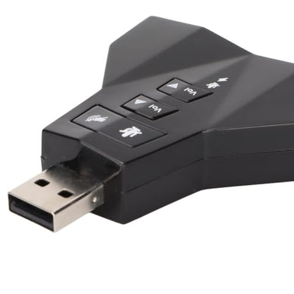 USB Sound Card Virtual 7.1 Channel – External Stereo Adapter for Headphone and Microphone, Plug and Play for Windows PC, Laptop