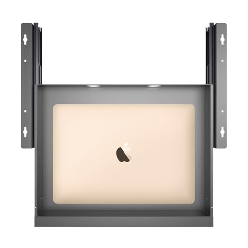 Under Desk Mounted Sliding Pull-Out Drawer for Office Desk W 19.2" x D 13.4" Storage Organizer for Sit Stand Workstation, Metal, Black (Large) - size: 1TierLarge