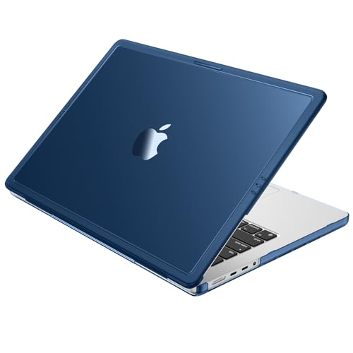 Macaset for MacBook Pro 14 inch Case M5 M4 M3 M2 M1 2026-2021 Laptop Cover | Anti Crack, Clear Blue Matte, Fingerprint & Scratch Resistant, Protective Laptop Hard Shell, Close Seamless, Ultra Thin Fit - color: Midnight Blue Clear
