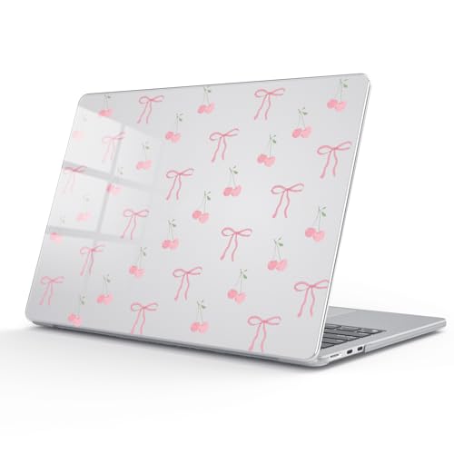 for MacBook Air 13.6 Inch Case M5/M4/M3/M2 2026-2022 Release A3449 A3240 A3113 A2681 Cherry Bowknot Design Crystal Clear Girly Case Laptop Protective Hard Shell Cover - color: Bowknot Cherry