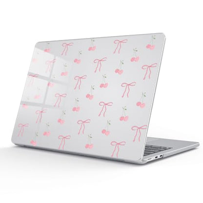 for MacBook Air 13.6 Inch Case M5/M4/M3/M2 2026-2022 Release A3449 A3240 A3113 A2681 Cherry Bowknot Design Crystal Clear Girly Case Laptop Protective Hard Shell Cover - color: Bowknot Cherry