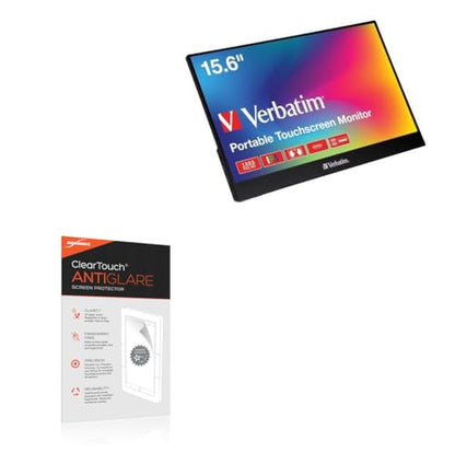 BoxWave Screen Protector Compatible With Verbatim Portable Touchscreen Monitor (15.6 in) (49592) - ClearTouch Anti-Glare (2-Pack), Anti-Fingerprint Matte Film Skin