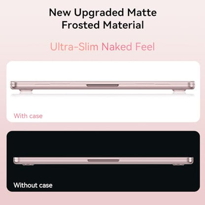 EooCoo for MacBook Neo Case 13 inch 2026 Model A3404, 100% Match Official Color, Anti-Fingerprint & Scratch & Crack, Sturdy Protective Hard Shell Cover Laptop Accessories, Blush Clear - color: Blush Clear
