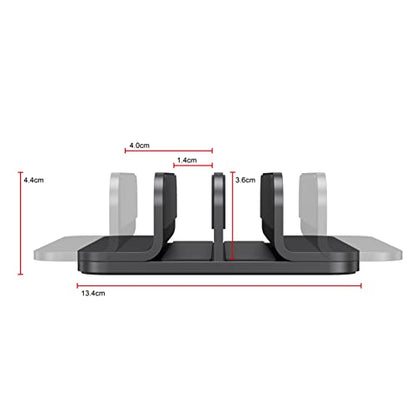 Dual Aluminum Vertical Laptop Stand Organizer, Sturdy Notebook Computer Holder Stand Compatible with New Liquid Retina XDR Apple MacBook Air/Pro/Neo, Mac mini & iPad Pro - Black - color: Black