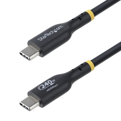 StarTech 10ft/3m USB-C to USB-C Charging Cable, 240W PD, Black (USB2EPR10F) | Charge and Sync, USB-IF Certified, EPR, 2.0 Laptop, Male to Male, E-Marker, TPE Jacket, E-Marker Chip, USB 2.0 - size: 10 ft