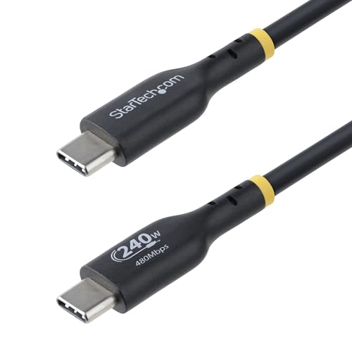 StarTech 13ft/4m USB-C to USB-C Charging Cable, 240W PD, Black (USB2EPR13F) | Charge and Sync, USB-IF Certified, EPR, 2.0 Laptop, Male to Male, E-Marker, TPE Jacket, E-Marker Chip, USB 2.0 - size: 13 ft