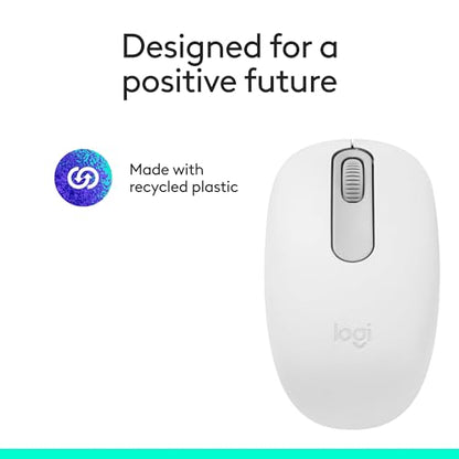 Logitech M196 Compact Ambidextrous Bluetooth Wireless Mouse - Off White | Bluetooth connectivity, no USB receiver, quiet clicks, 3 non-customizable buttons, 12-month battery life, PC Mac compatible - color: White