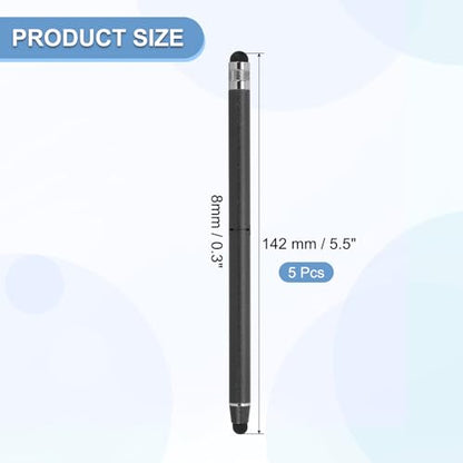 PATIKIL 5 Pcs Stylus Pens for Touch Screens, 2 in 1 High Sensitivity Universal Pen Capacitive Stylus for Phone Tablets Laptop Touch Screen Device, Black - color: Black