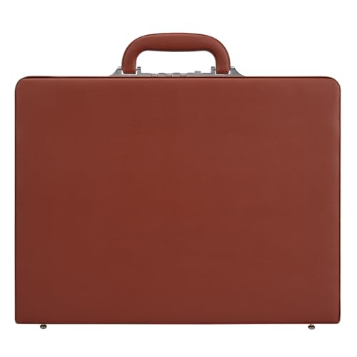 Garvee Briefcases for Men, Professional Leather Briefcase | Integrated Lock, Hard Side, Expandable Attache Case, 15.6" Laptop, Work Office Travel - color: Brown