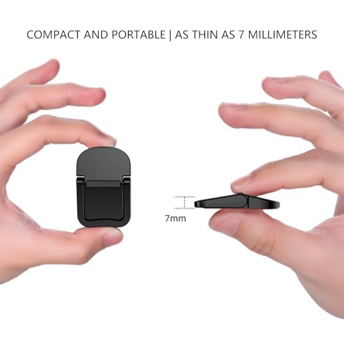 2Pcs Portable Foldable Laptop Stand Invisible Cooling Stand Height Adjustable Metal Laptop Tablets Desk Mount - color: Black singleframe