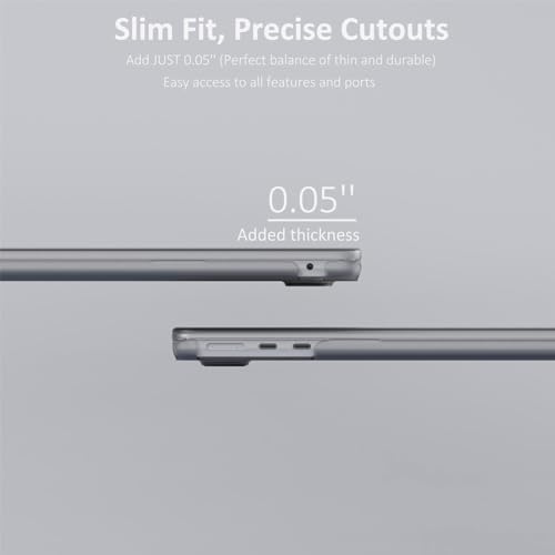 Case for MacBook Air 13 inch 2026 M5, 2022-2025 M4/M3/M2 | Matte Clear Plastic Hardshell & Keyboard Cover for Mac Air 13.6 inch Case A3449 A3240 A3113 A2681, Frosted Clear - color: 01 Frosted Clear