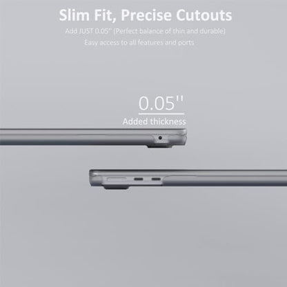 Case for MacBook Air 13 inch 2026 M5, 2022-2025 M4/M3/M2 | Matte Clear Plastic Hardshell & Keyboard Cover for Mac Air 13.6 inch Case A3449 A3240 A3113 A2681, Frosted Clear - color: 01 Frosted Clear