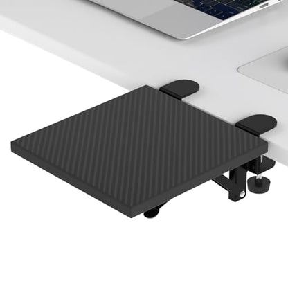 Sisyphy Ergonomics Desk Extender Tray, 9.5x9.1" Punch-Free Clamp on, Foldable Keyboard Drawer Tray, Table Mount Arm Wrist Rest Shelf, Computer Elbow Arm Support - color: Carbon, size: 9.1*9.5"(23cm*24m)