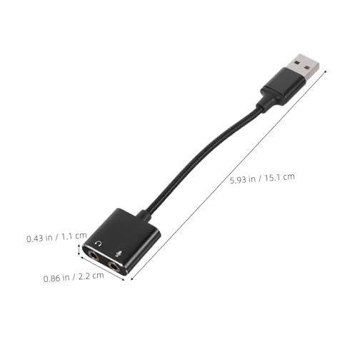 Sound Converter USB to Audio Jack Adapter External Sound Card Headset Microphone Splitter for Computers Laptops
