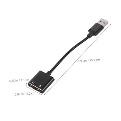 Sound Converter USB to Audio Jack Adapter External Sound Card Headset Microphone Splitter for Computers Laptops
