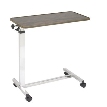 Drive Medical Tilt-Top Overbed Table with Wheels, Walnut | Overbed Table Tilts and Rolls on Wheels for Flexible Positioning During Everyday Use, Walnut Finish and Design