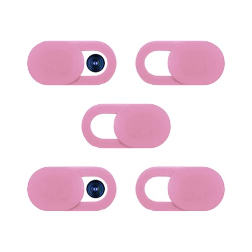 5-Pack Webcam Cover Slide, Ultra-Thin Privacy Shield for Laptop, Tablet, Phone, Desktop, Sliding Lens Cover for Personal and Office Use - color: 5 Pink