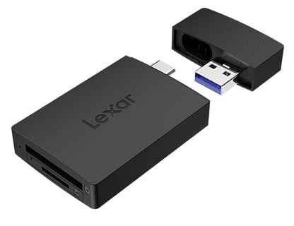 Lexar Dual Slot SD/Micro SD Card Reader, Up to 255MB/s, USB-A/C, USB 3.2 | Dual USB-C & USB-A Connectors, Simultaneous Offload, Compatible w/ PC, Laptop, Tablet, Smartphone, Compact, LRW360U-BNBNG - style: MicroSD / SD Dual-Slot USB 3.2