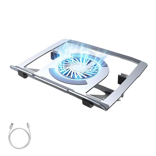 Foldable Aluminum Laptop Stand with Efficient Cooling Systems and Adjustable Angled for 17Inch Notebook Aluminum Laptop Stand - color: Silver
