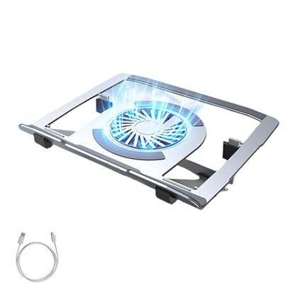 Foldable Aluminum Laptop Stand with Efficient Cooling Systems and Adjustable Angled for 17Inch Notebook Aluminum Laptop Stand - color: Silver
