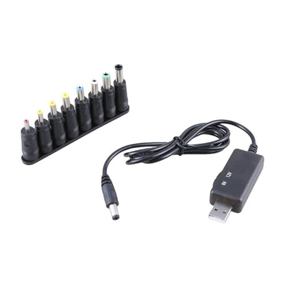 USB Adapter Converter Cable DC5V 9V 12V with 8 Plugs for Router Fan Charging Bank Portable - color: Line 8 adapters