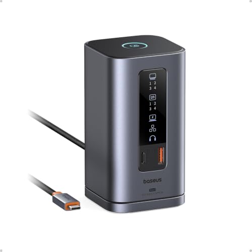 Baseus Spacemate Docking Station, 11-in-1 USB-C Dock for Windows Laptop, Triple Display with 4K HDMI & DP, 10Gbps USB-C & USB-A, Ethernet, Audio, 100W PD Charging for Dell HP Lenovo Acer and More