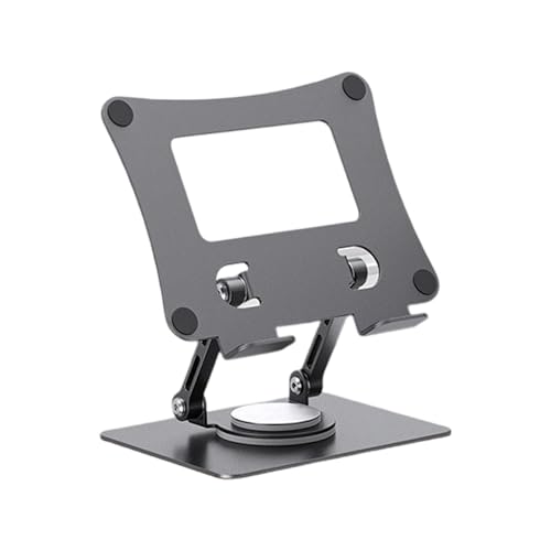 Adjustable Laptop Stand with 360 Degree Rotatable Base Foldable Laptop Holder for Desk Ergonomic Computer Notebook - color: Gray