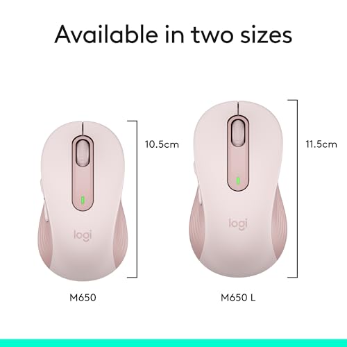 Logitech Signature M650 Wireless Mouse Small to Medium Sized Hands - Rose - color: Rose