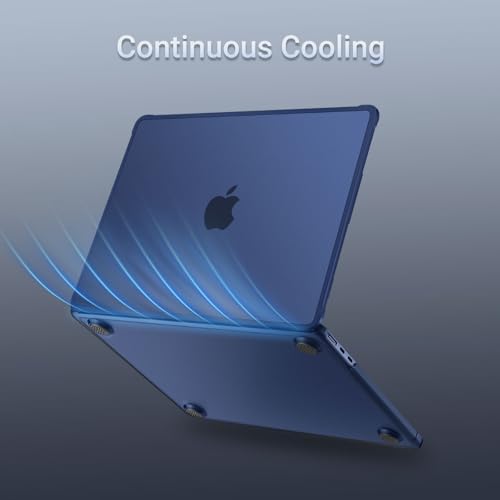MOSISO Anti-Crack Case for MacBook Air 13 inch M5 M4 M3 M2 2026-2022 | 3 in 1 Kit Anti-Fingerprints Reinforced TPU Bumper Hard Shell for MacBook Air 13.6, A3449 A3240 A3113 A2681, Midnight Clear - color: Midnight Clear