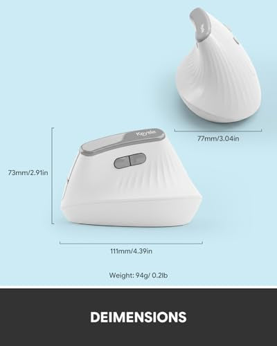 Ergonomic Mouse, Wireless Bluetooth Vertical Mouse with 3-Device Connectivity, 2.4GHz USB-A Receiver, Quiet Clicks, 7 Buttons, Adjustable DPI, Right Hand, for Windows Mac Laptop PC - color: Snow White