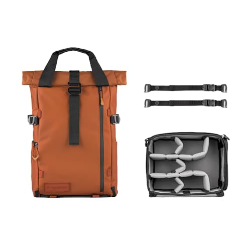 WANDRD PRVKE Rolltop 21L V4 Photography Bundle – Expandable Travel Camera Backpack with Essential Camera Cube and Laptop Sleeve - color: Sedona Orange, size: 21L (Photography Bundle), style: Rolltop