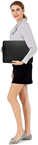 MOSISO Laptop Sleeve Bag 16 inch PU Leather Padded Bag Waterproof Case | Compatible with MacBook Air 15 inch 2026-2023 M5 M4 M3 M2/Pro 16 inch 2026-2019 M5 M4 M3 M2 M1,15-15.6 inch Notebook, Black - color: Black, size: 16 inch