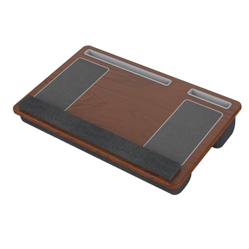 Lap Desk With Mouse Pad，lap Tray For Computer,portable Desk For Laptop,Laptop Stand For Bed ,Left And Right Handed Mouse Pad, Tablet And Cell Phone Tray, Storage Pouch, Portable, With Handles ( Color - color: Brown