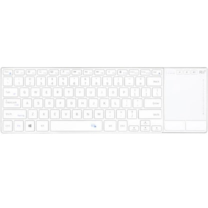 Rii 2.4G Wireless and Bluetooth Touch TV Keyboard with Media Control-White | BT 5.1+2.4G,Aluminium Alloy,Easy meadia control,built-in touchpad for HTPC,PC,Tablet,iPad,Android TV Box,Smart TV,Mac - color: White(K22S-W)