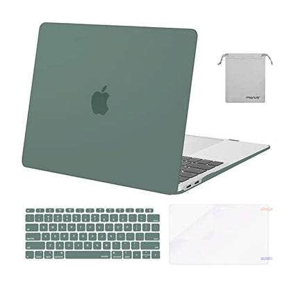 MOSISO Compatible with MacBook Air 13 inch Case M1 2021 2020 2019 2018 | A2337 A2179 A1932, Protective Hard Shell&Keyboard Cover&Screen Film&Pouch for MacBook Air 13.3 inch Case, Midnight Green - color: Midnight Green